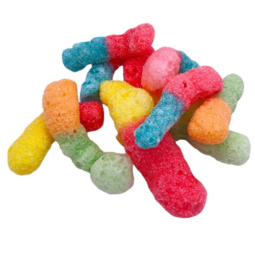 Freeze-Dried Sour Rainbow Gummy Worms!
